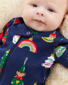 Baby Zip Sleeper In Organic Cotton in Rainbow Gnomes - main