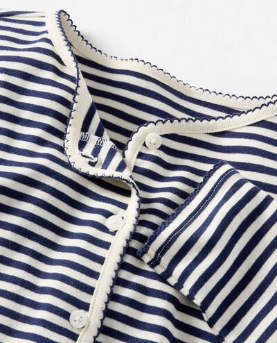 Women's Cardigan Pajama Set in Navy/Ecru - main