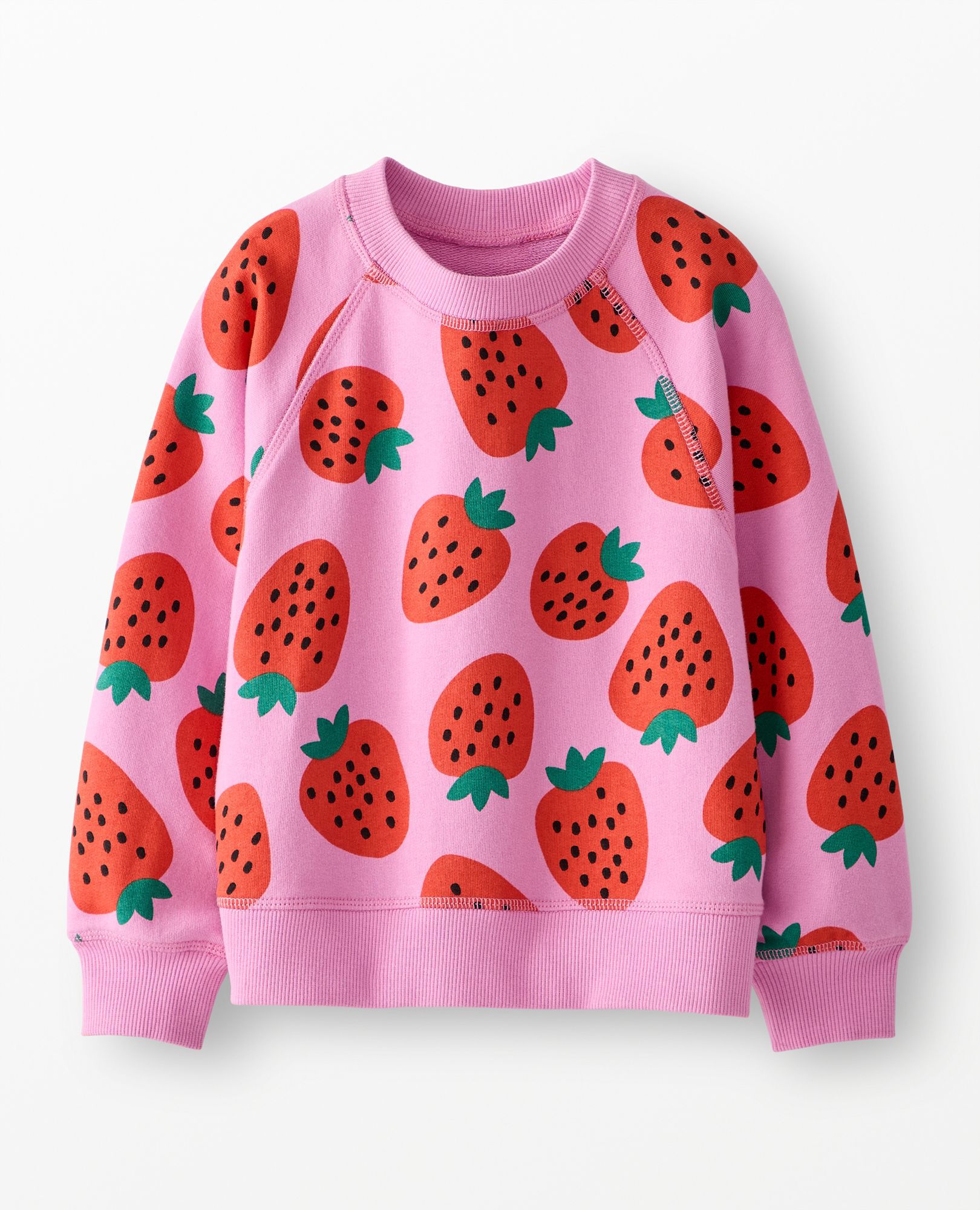 French Terry Sweatshirt in Strawberry Sweetness on Echinacea - main