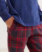 Plaid Knit Sweatpants in Soft Black/Hanna Red - main