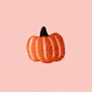 Ruffle Flannel Pajama Set in Tossed Pumpkins on Frosting Pink - swatch