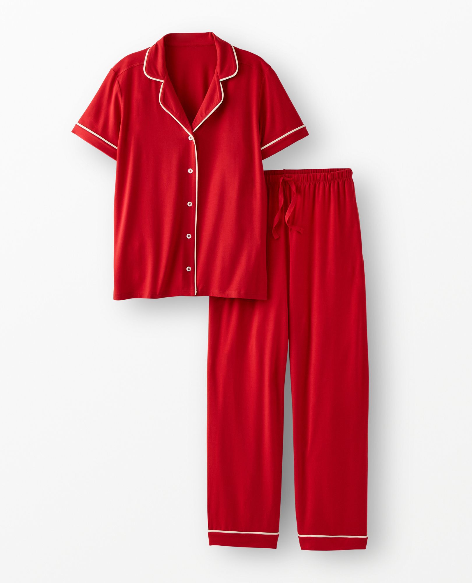 Women's Short Sleeve HannaSoft™ Pajama Set in Scarlet Red - main