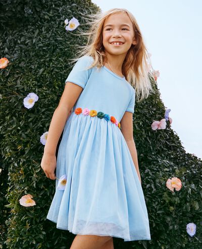 Tulle Flower Waist Dress in Blue Bell - main
