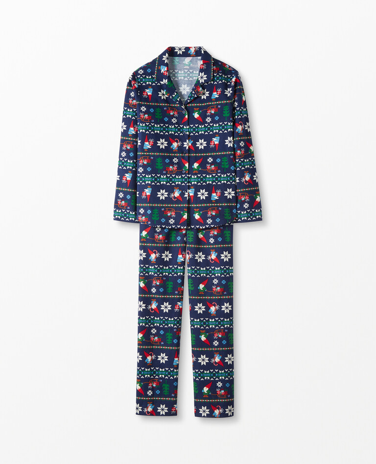 Women's Print Flannel PJ Set in Gnome Sweet Gnome - main