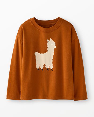 Long Sleeve Relaxed Fit Graphic T-Shirt in Donna the Llama on Dogwood - main