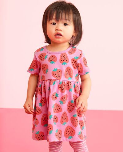 Baby Dress & Leggings Set in Mini Strawberries on Echinacea - main