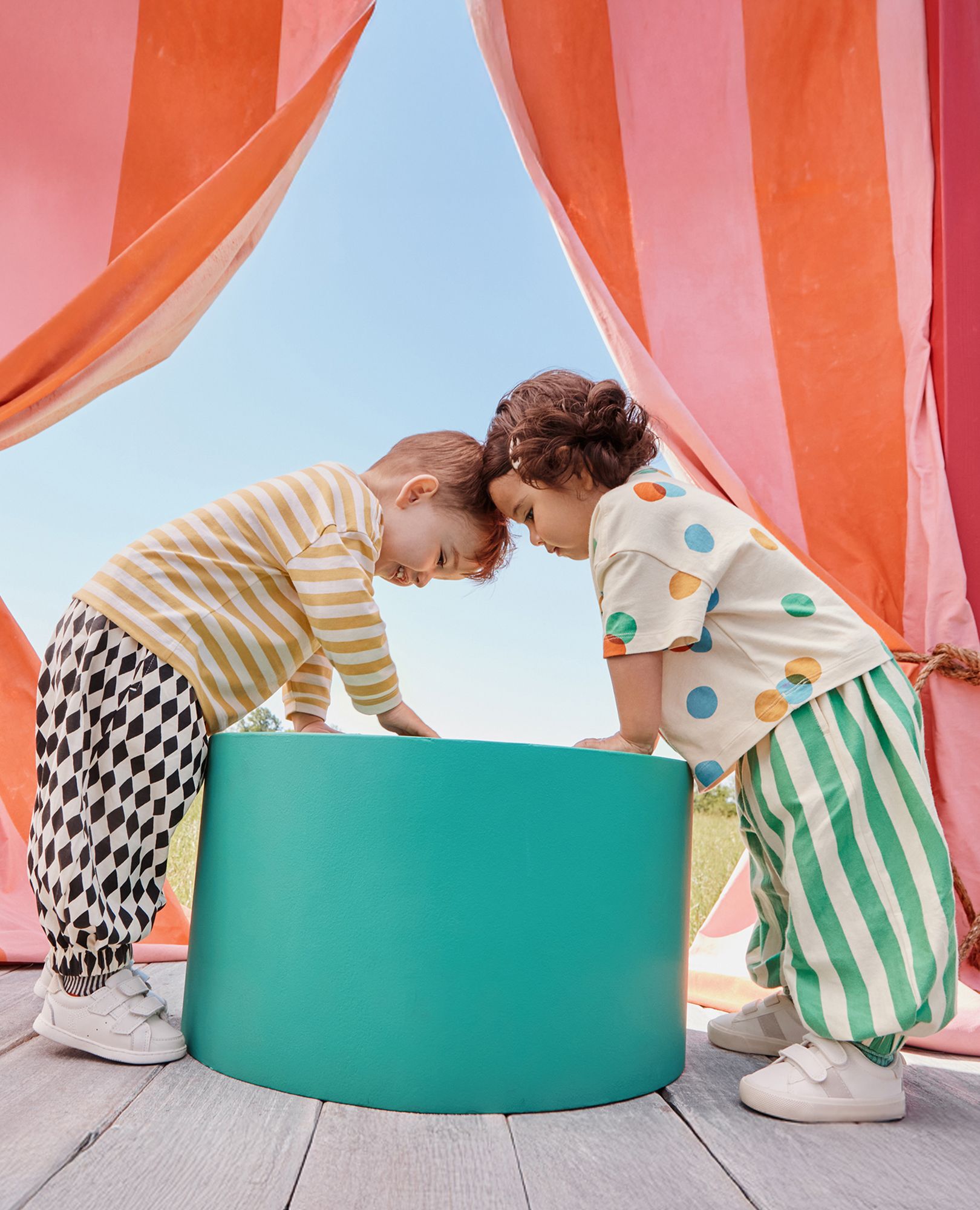 Balloon Pants in Mystic Green/Almond Oil - main