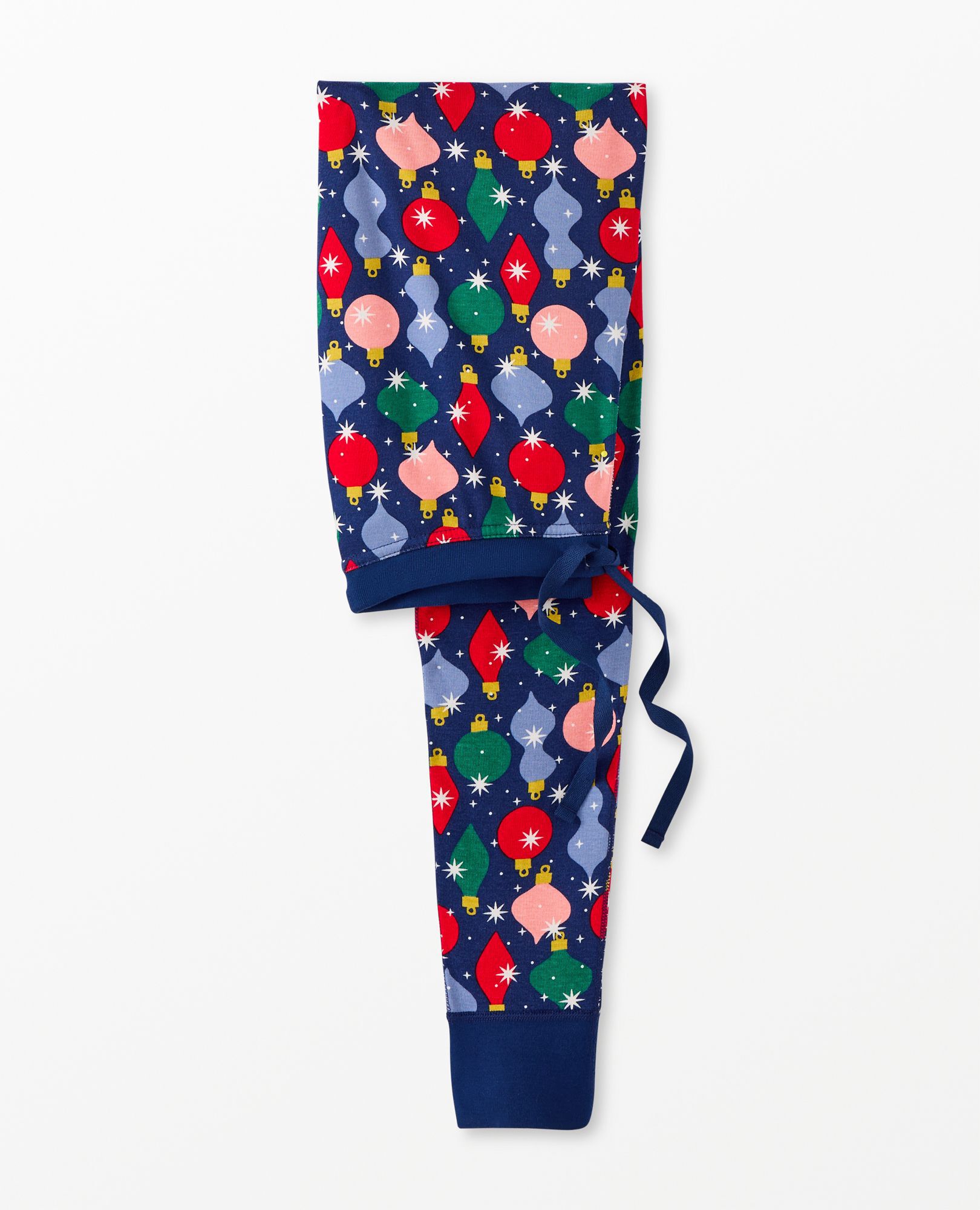 Women's Holiday Long John Pajama Pants in Shiny Bright Ornaments - main