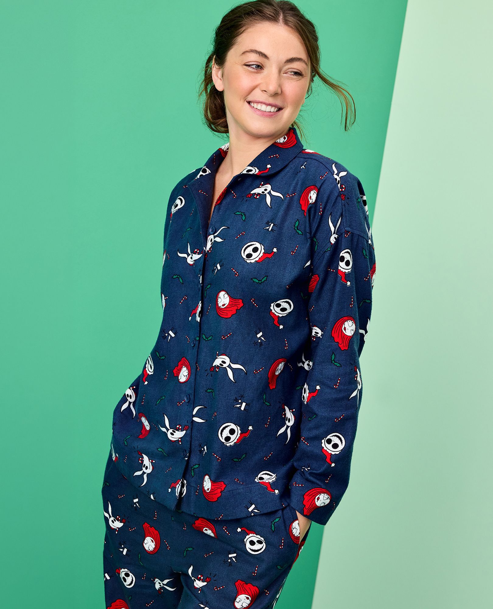 Women's Disney Tim Burton's The Nightmare Before Christmas Flannel Pajama Set in Nightmare Before Christmas - main
