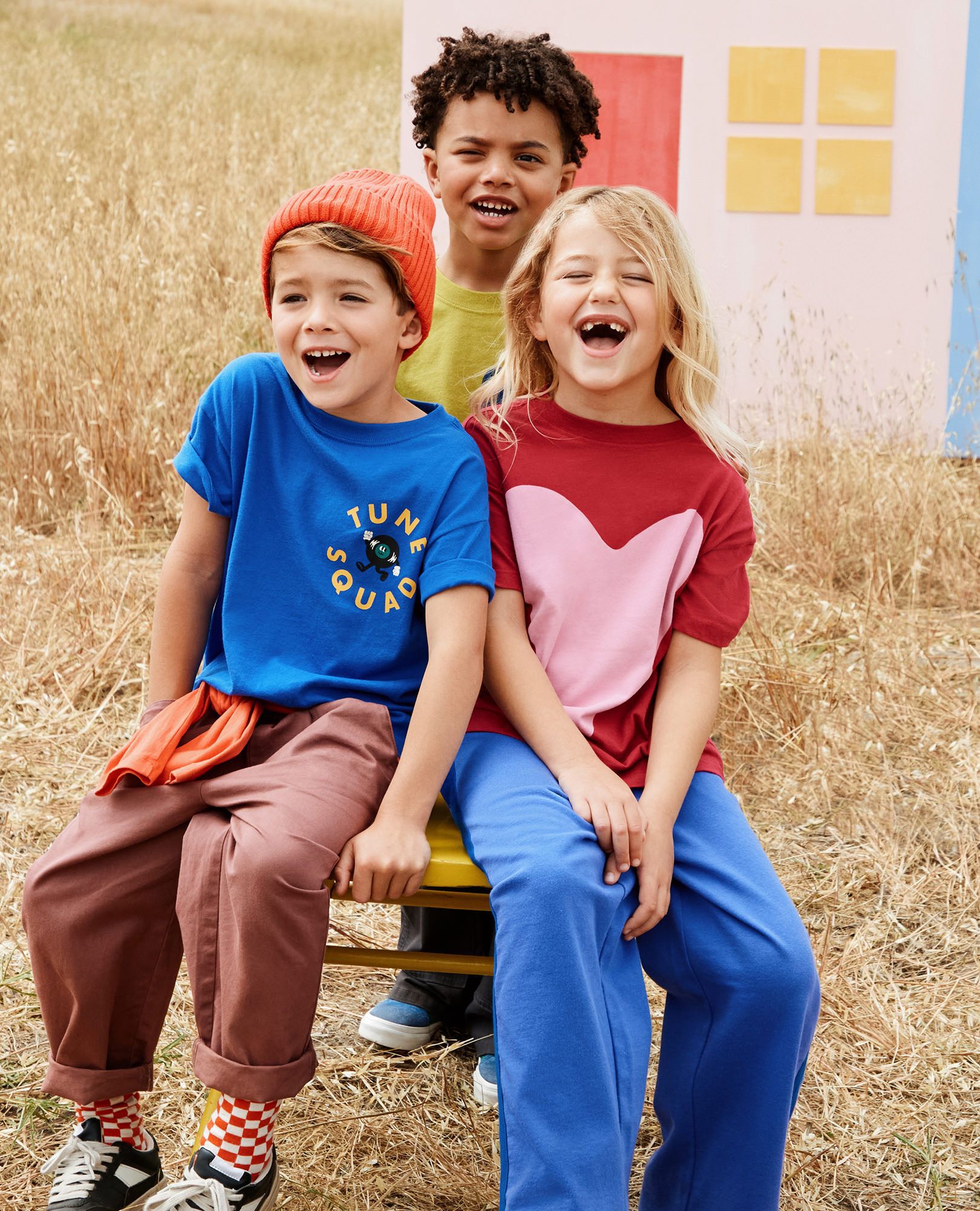 Relaxed Fit Graphic T-Shirt in Tune Squad on Bakery Blue - main