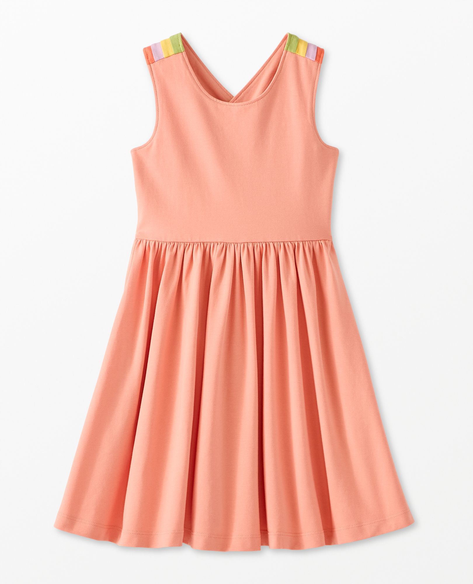 Rainbow Crossback Skater Dress with Pockets in Blooming Dahlia - main