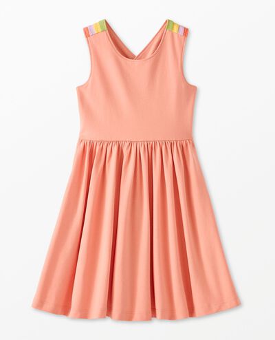 Rainbow Crossback Skater Dress with Pockets in Blooming Dahlia - main