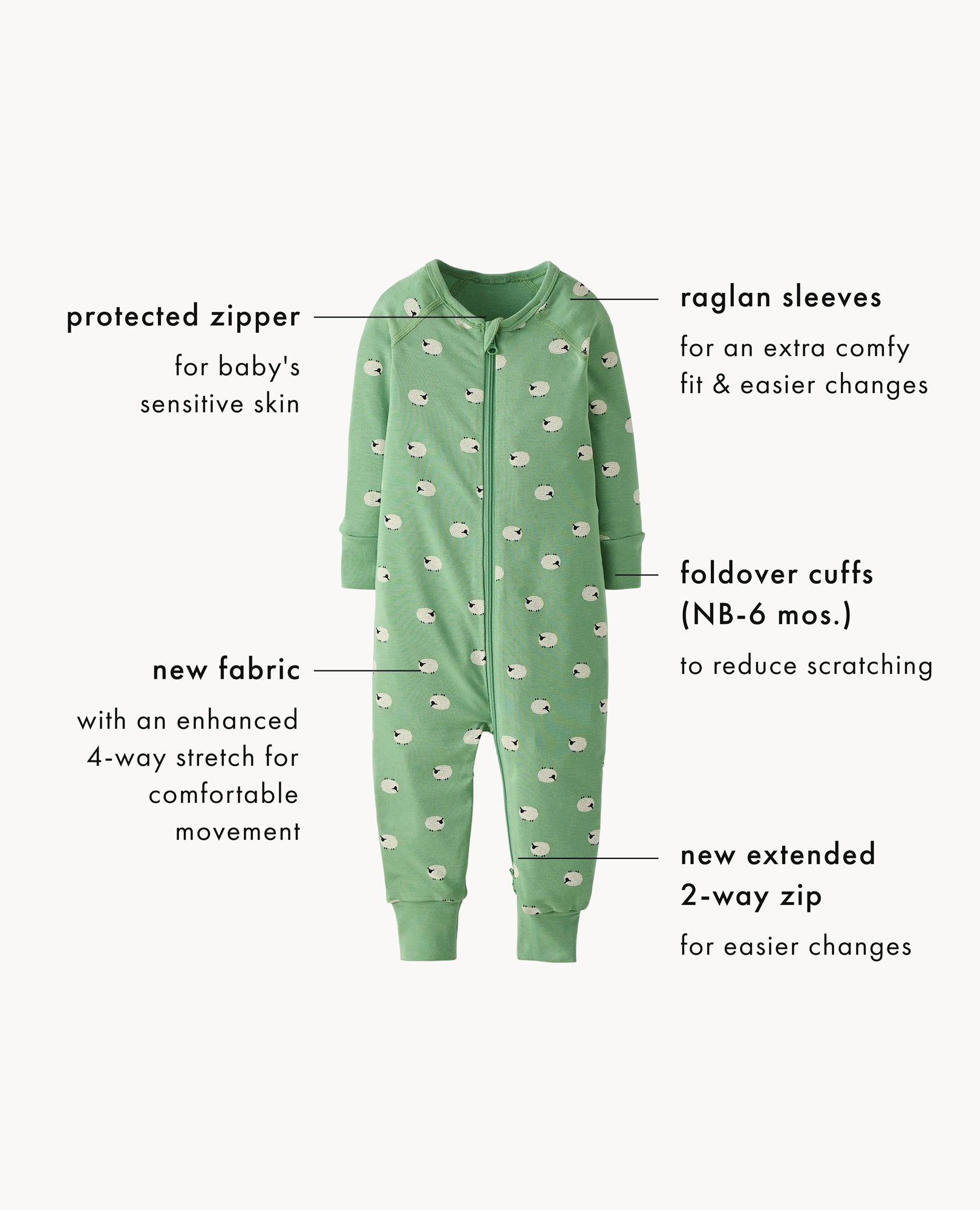 HannaSoft™ Stretch Sleeper in Tiny Bunnies on Brown - main