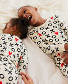 Long John Pajamas In Organic Cotton in Hugs And Hearts - main
