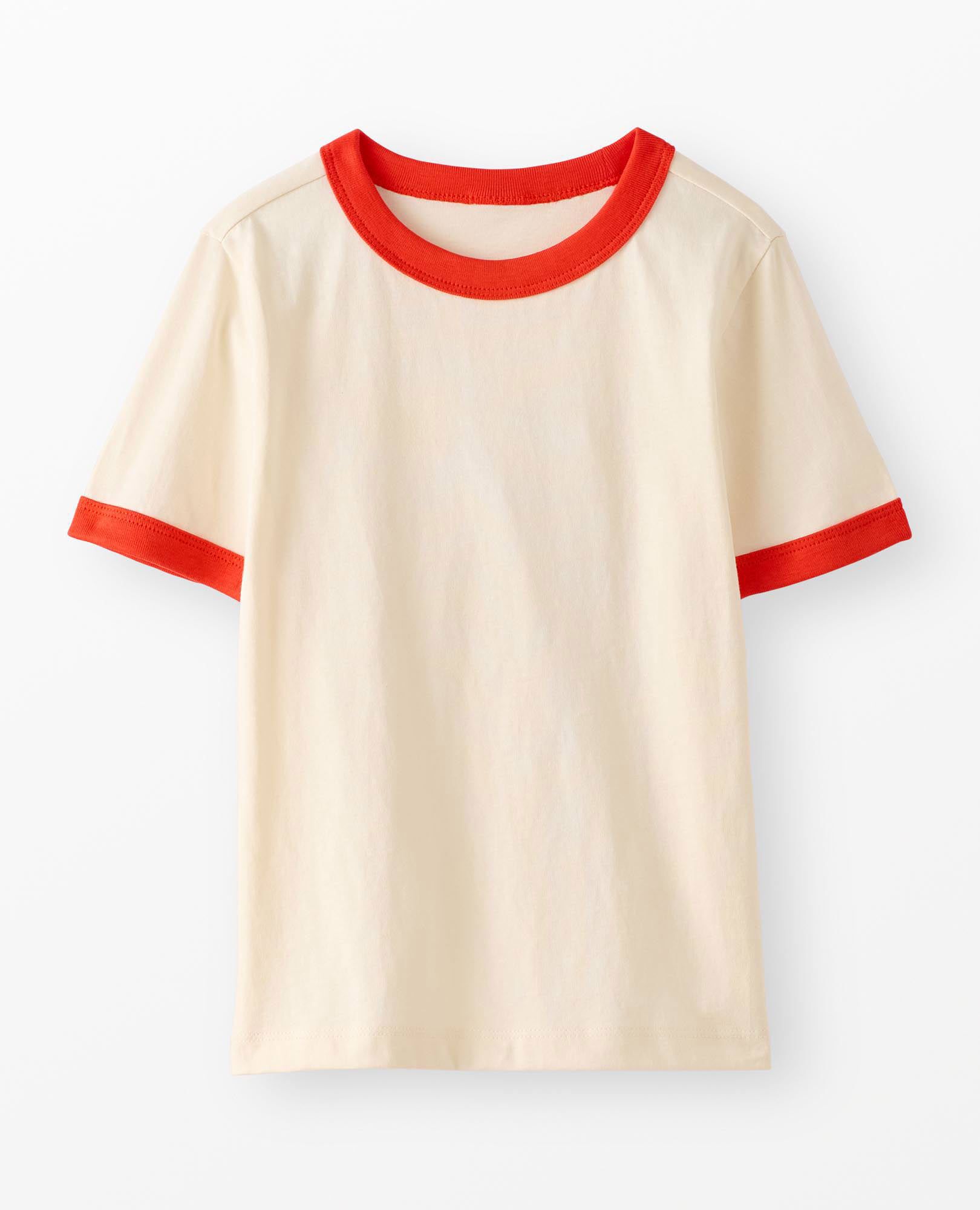 Classic Fit Ringer T-Shirt in Ecru/Grenadine Colorblock - main