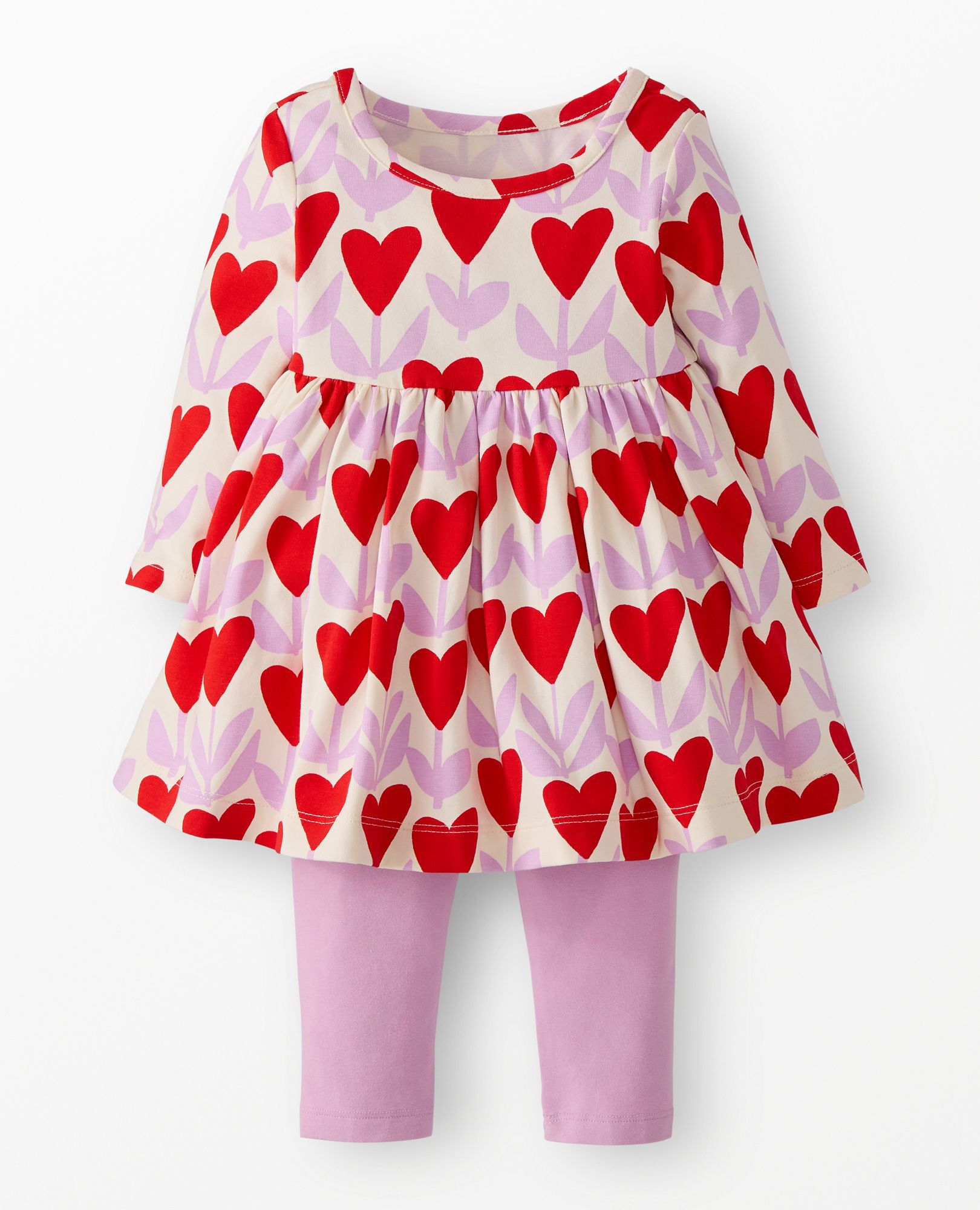 Baby Long Sleeve Skater Dress & Leggings Set in Love Sprouts - main