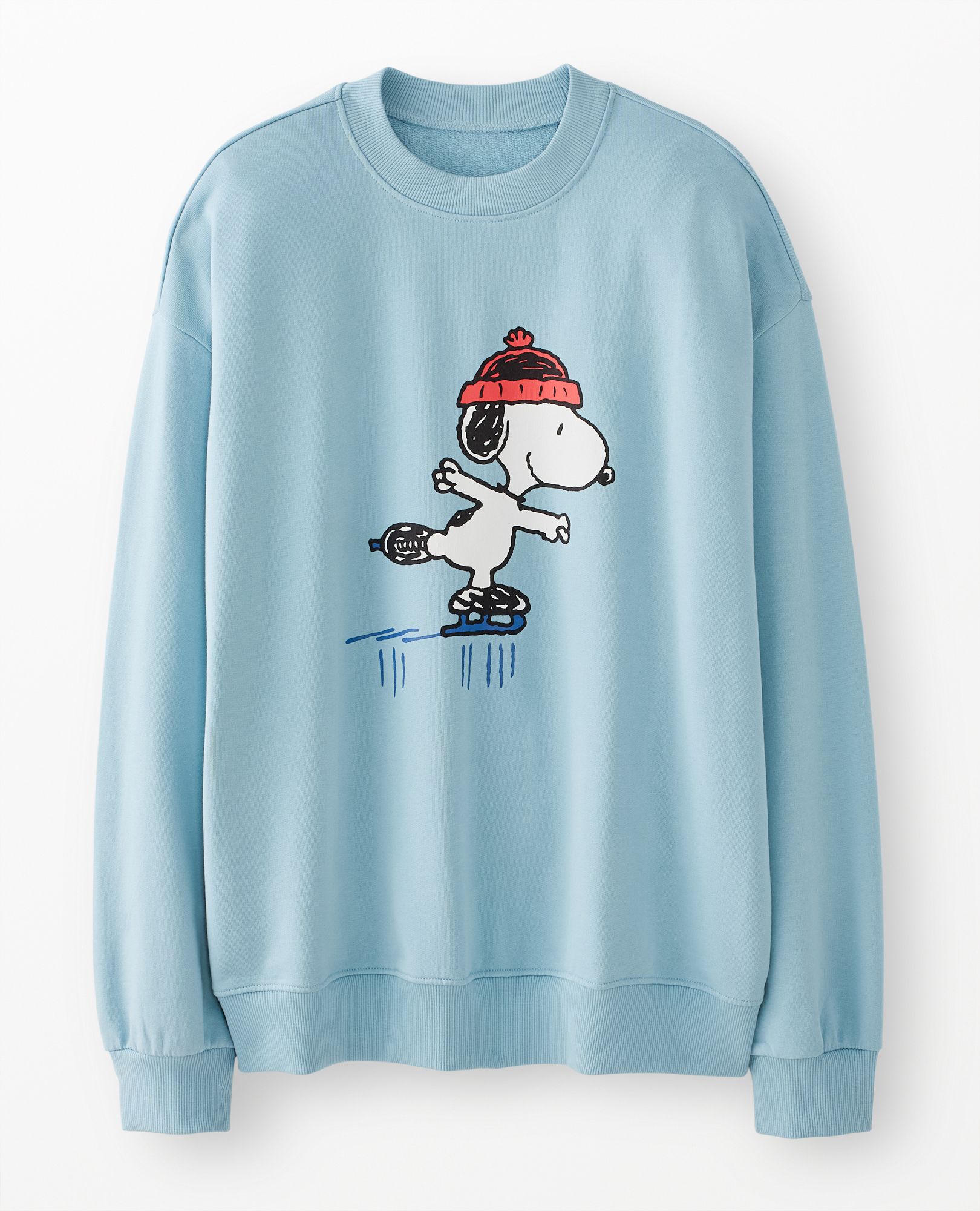 SNOOPY。 Adult Peanuts Holiday Oversized French Terry Sweatshirt | Hanna