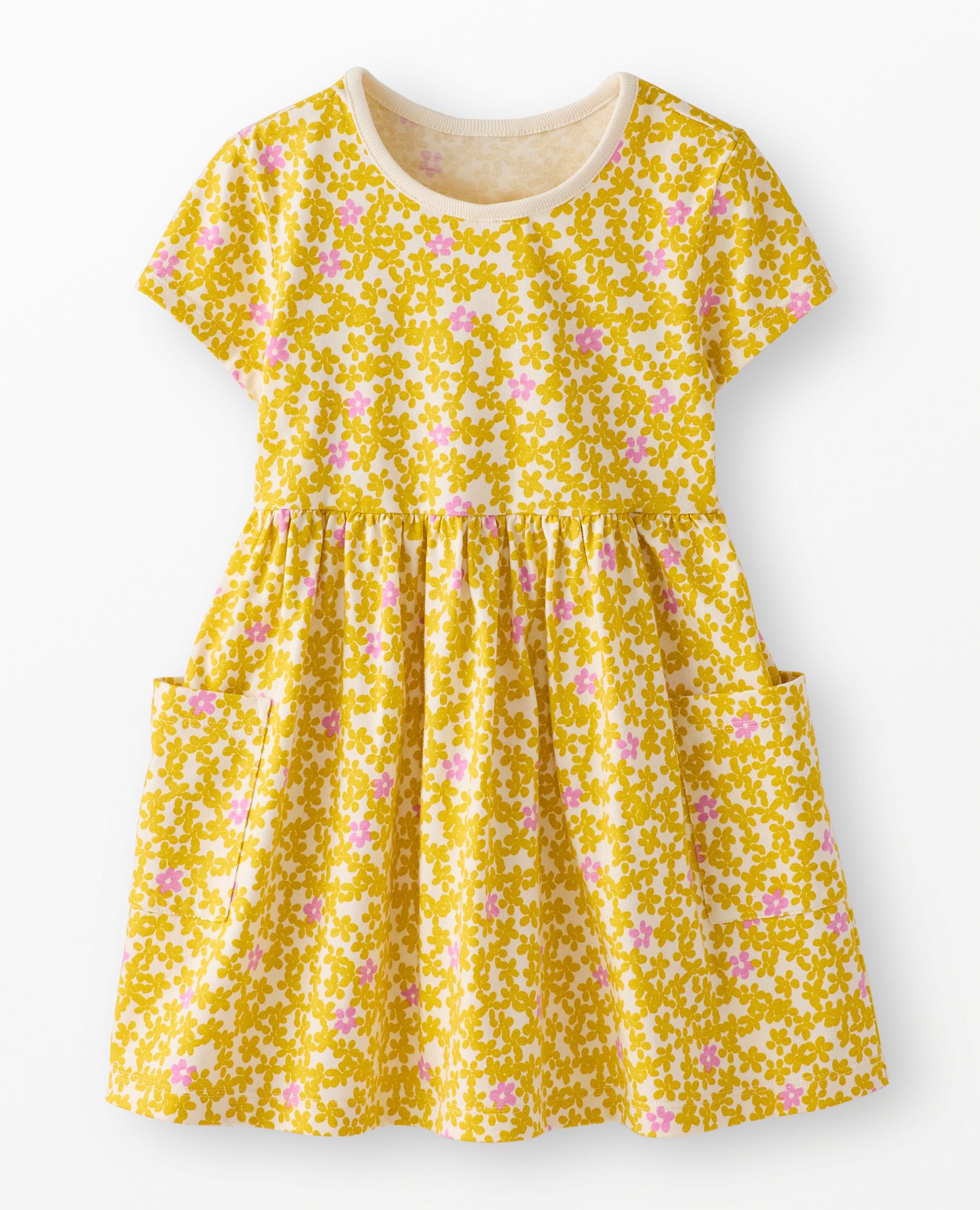 Playground Dress with Pockets in Scattered Daisies on Ecru - main