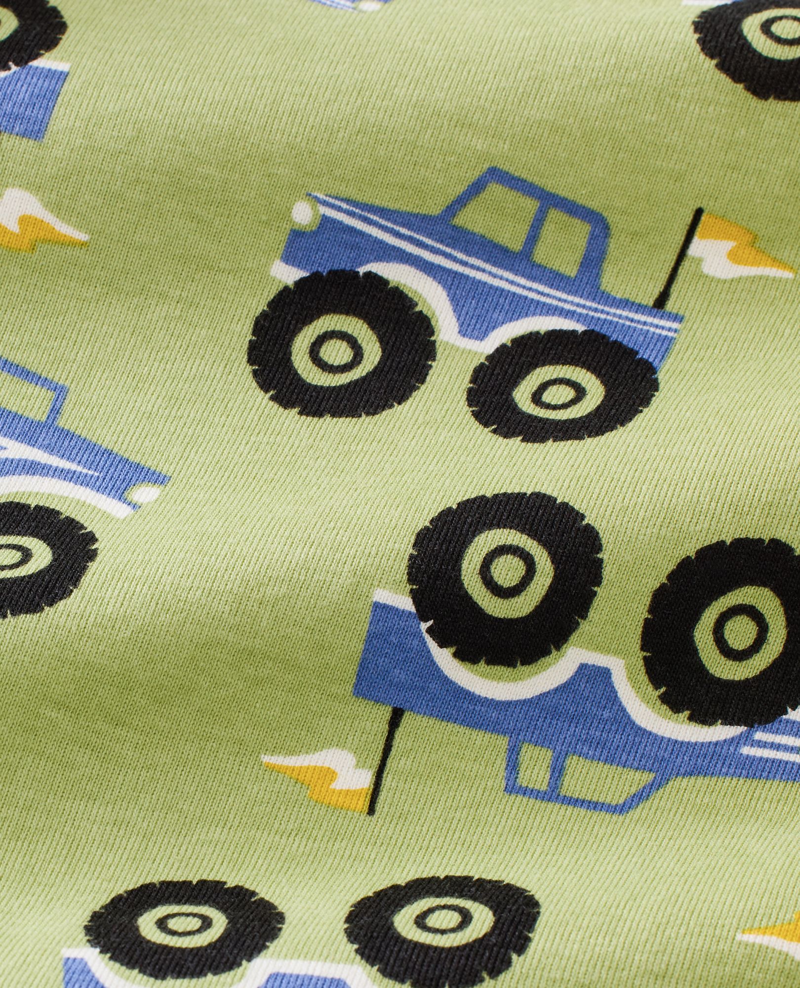 HannaJams™ Pajama Set in Monster Trucks on Leaf Green - main