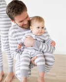 Baby Zip Sleeper In Organic Cotton in Heather Grey/Hanna White - main
