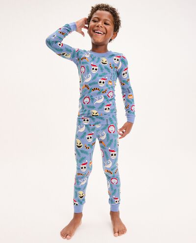 Disney Tim Burton's The Nightmare Before Christmas HannaSoft™ Stretch Pajama Set in Blue NBC Ornaments - main
