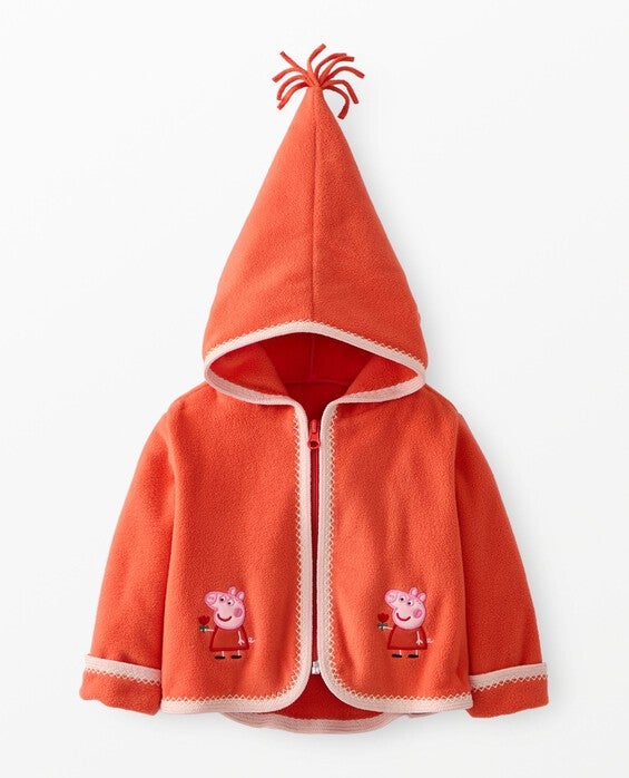Girls' Peppa Pig On Red Pepper Fleece Jacket in 100% Recycled Polyester Microfleece - Size Little Kids 5 by Hanna Andersson