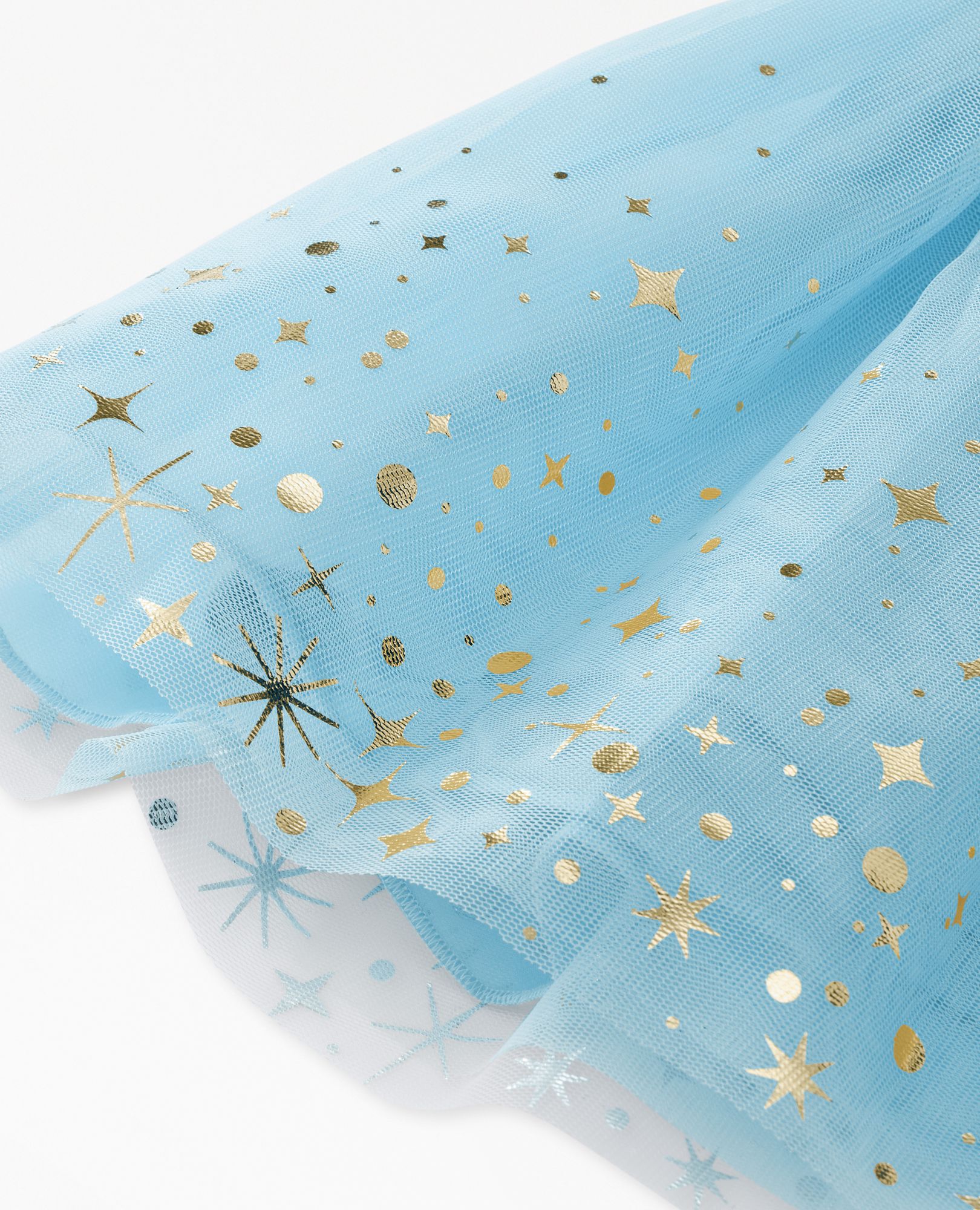 Baby Long Sleeve Tulle Shimmer Dress in Robin's Egg Blue - main