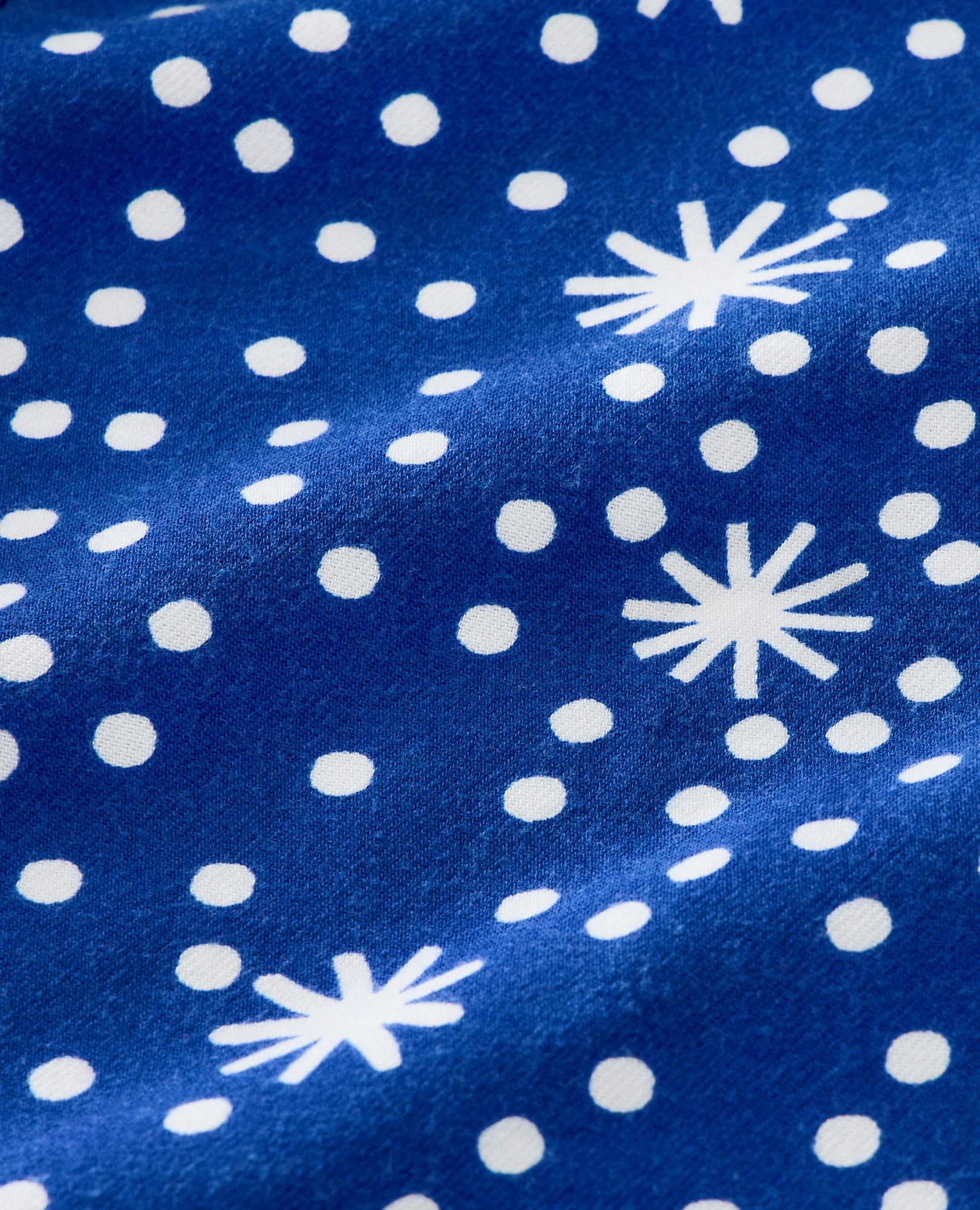 Holiday Flannel Pajama Set in First Snow on Galactic Blue - main