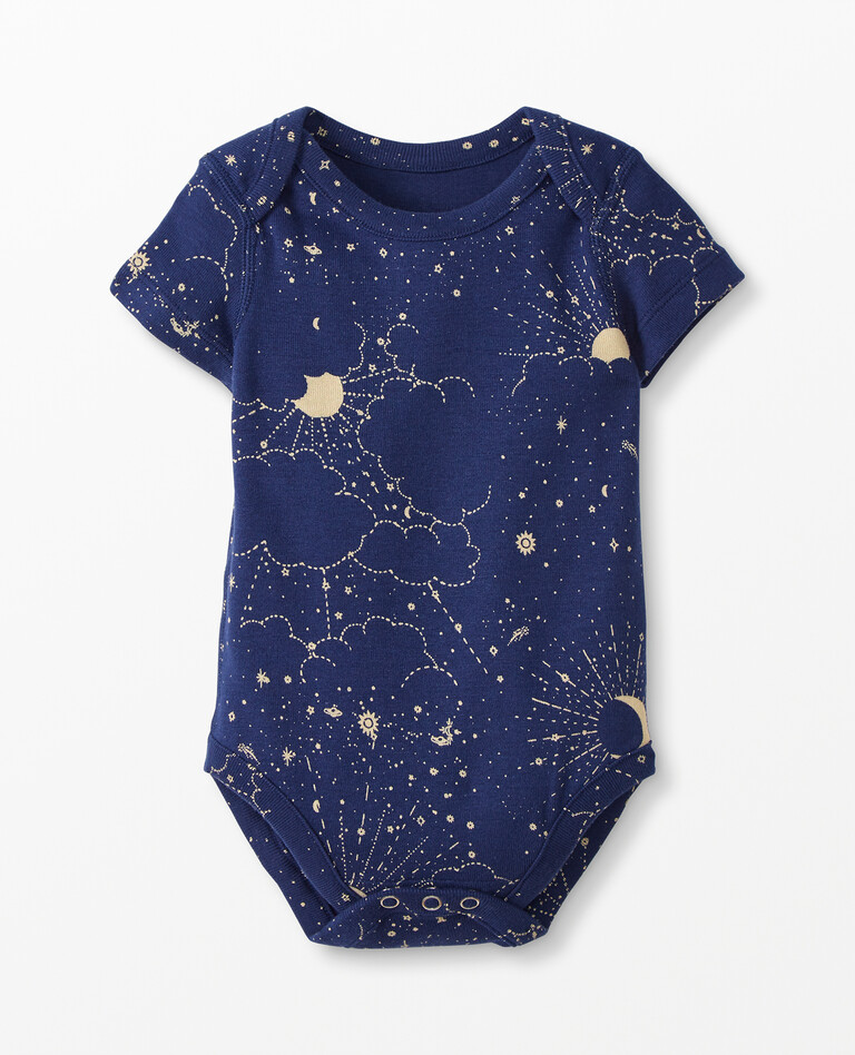 Baby Bodysuit In Organic Cotton in Starry Sky - main