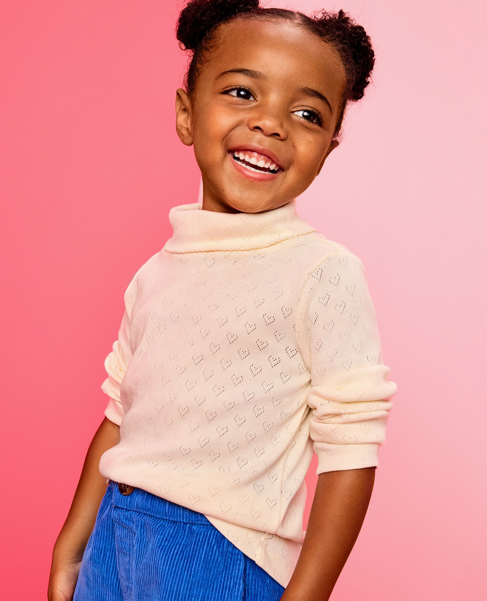 Long Sleeve Pointelle Heart Turtleneck Top | Hanna Andersson