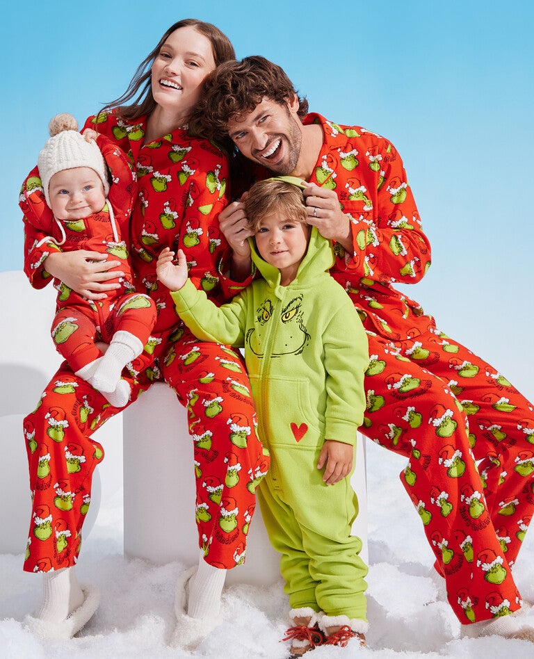 Dr. Seuss Grinch Red Matching Family Pajamas in  - main