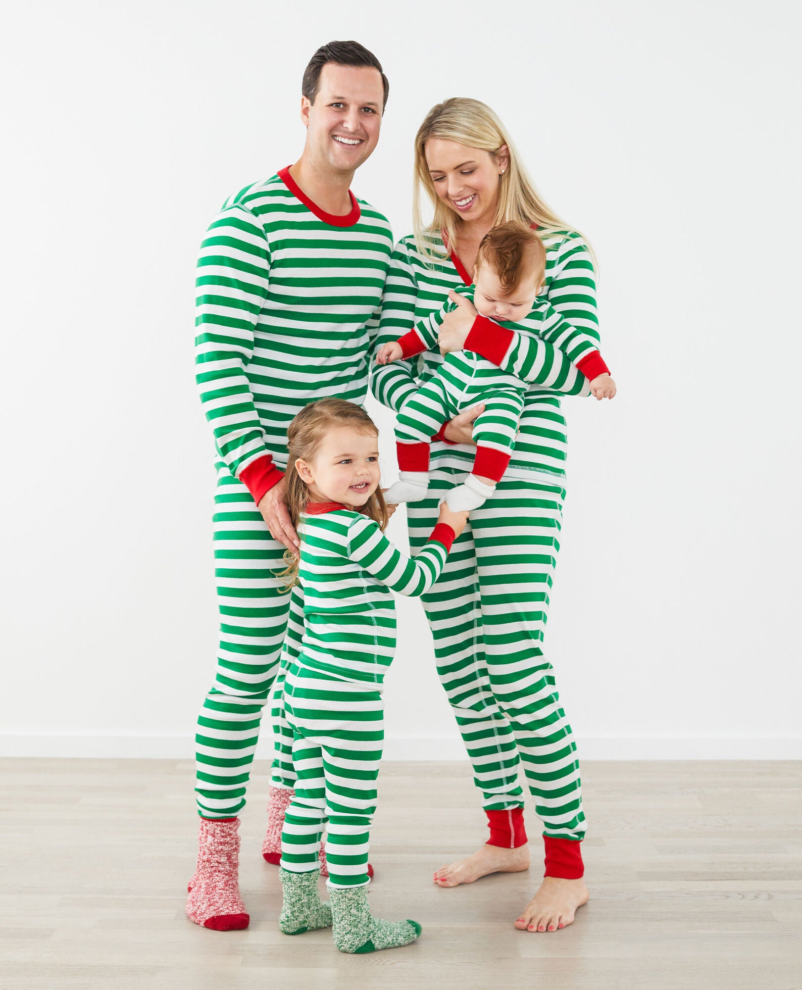 Tree Green White Hanna Red Kids Striped Long John Pajama Set in 100 Cotton Toddler Size 3 by Hanna Andersson
