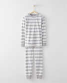 Long John Pajamas In Organic Cotton in Heather Grey/Hanna White - main
