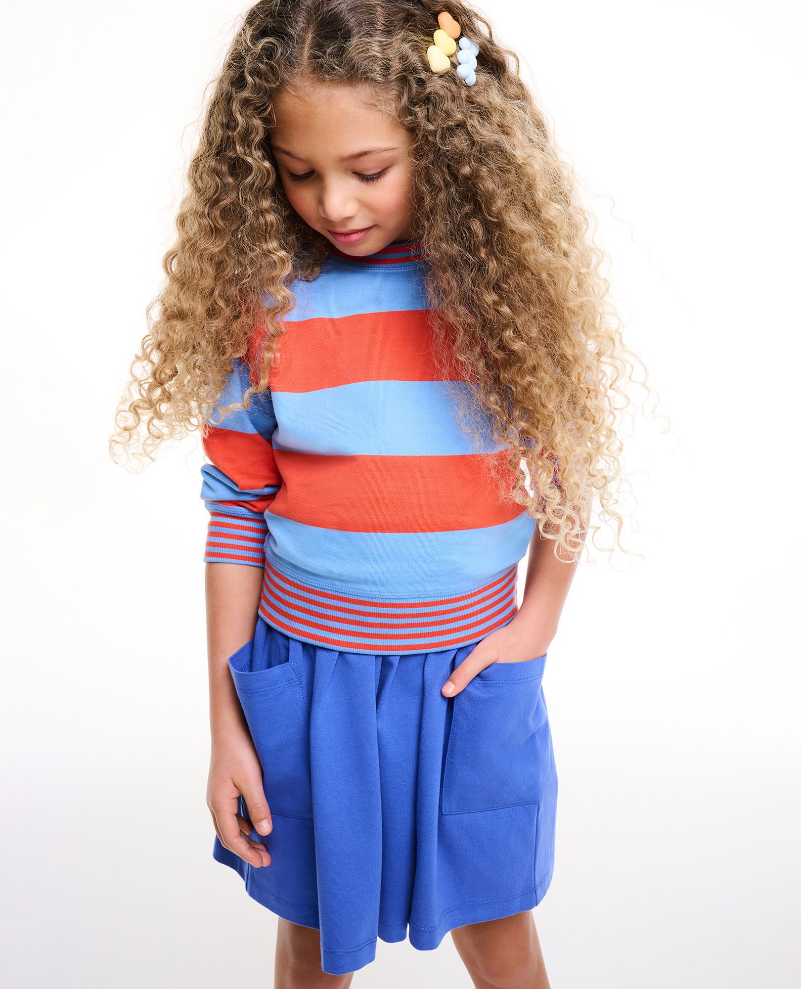 Blue cheap striped sweatshirt