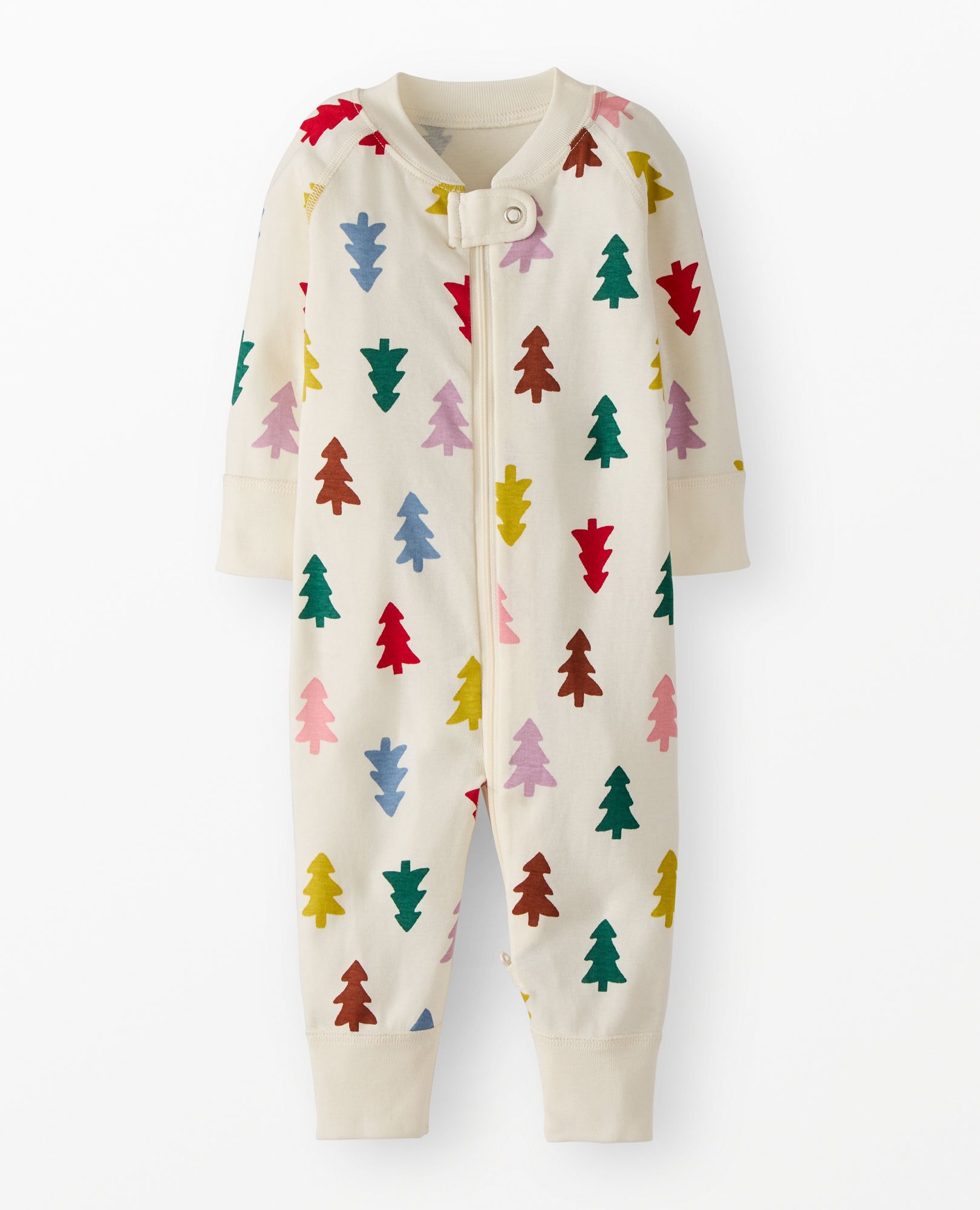 Holiday HannaJams™ Sleeper in Festive Forest on Ecru - main