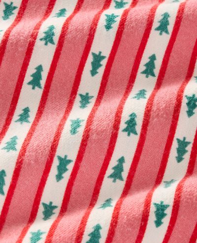 Holiday Flannel Ruffle Pajama Set in Tree Ribbons on Pink - main