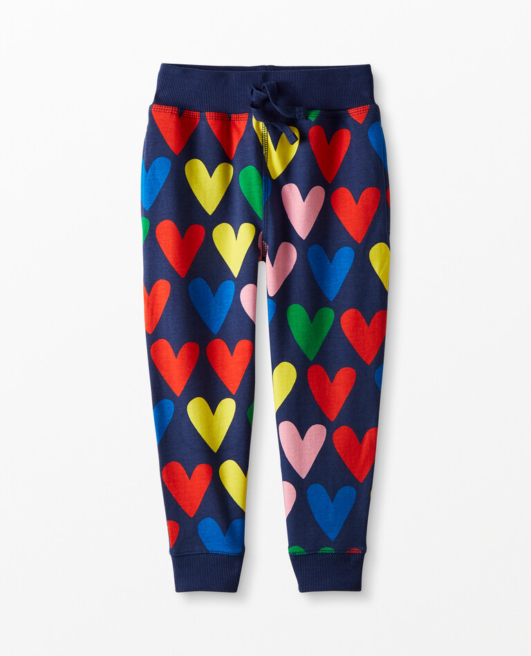 Valentines Sweatpants In French Terry in Happy Hearts - main