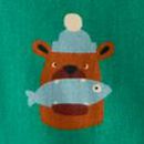 Adult Holiday Flannel Pajama Pants in Fresh Catch on Bottle Green - swatch