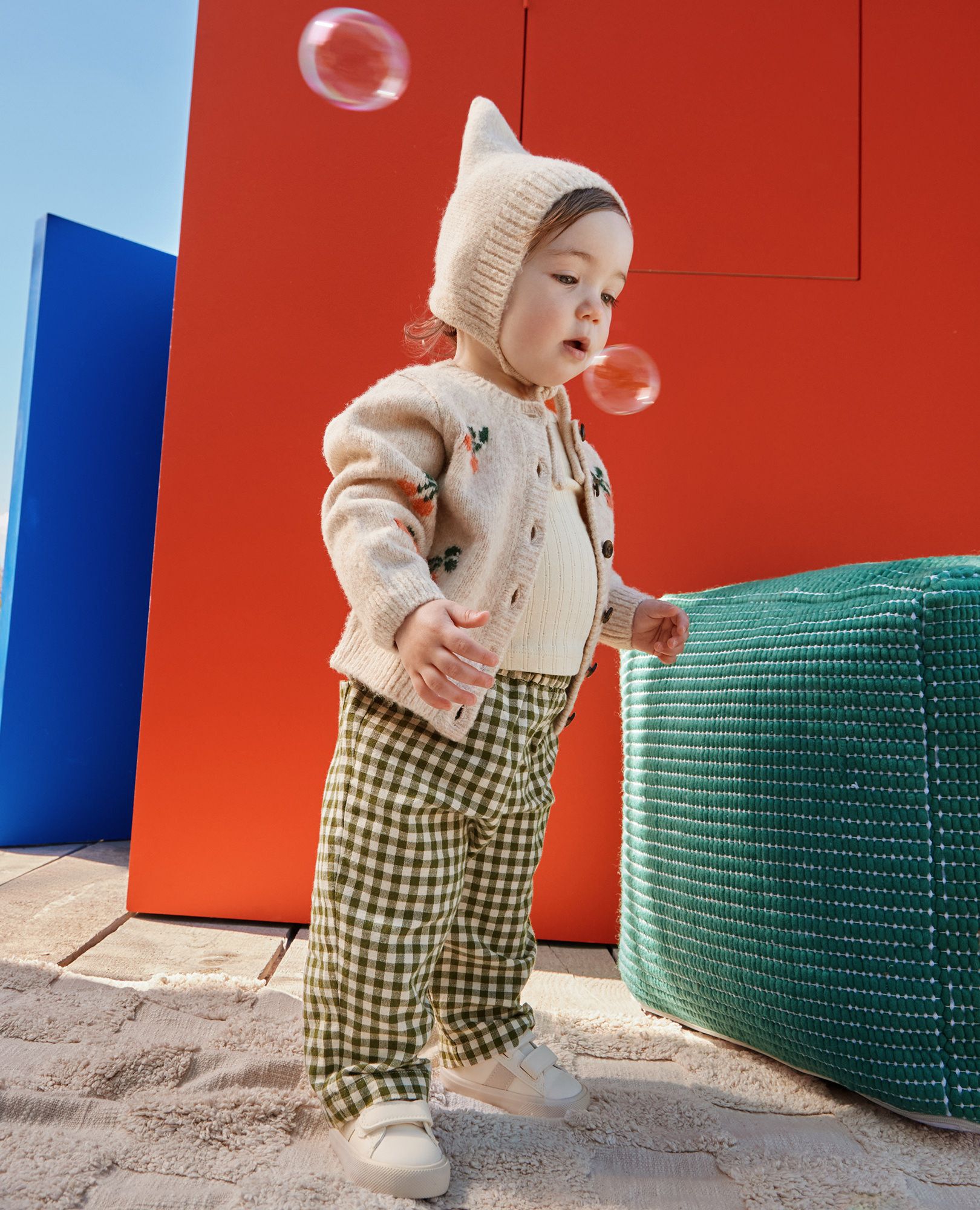 Baby Cardigan Sweater in Cherries - main