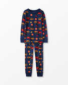 Long John Pajamas In Organic Cotton in Pumpkin Patch - main