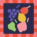 Rashguard Top & Shorts Set in Fresh Fruit on Blue - swatch