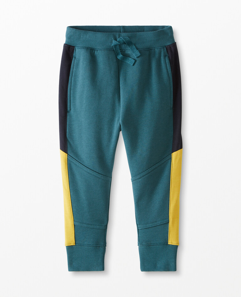 Colorblock Side Panel Jogger In French Terry in Juniper - main