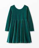 Velour Skater Dress in Juniper - main