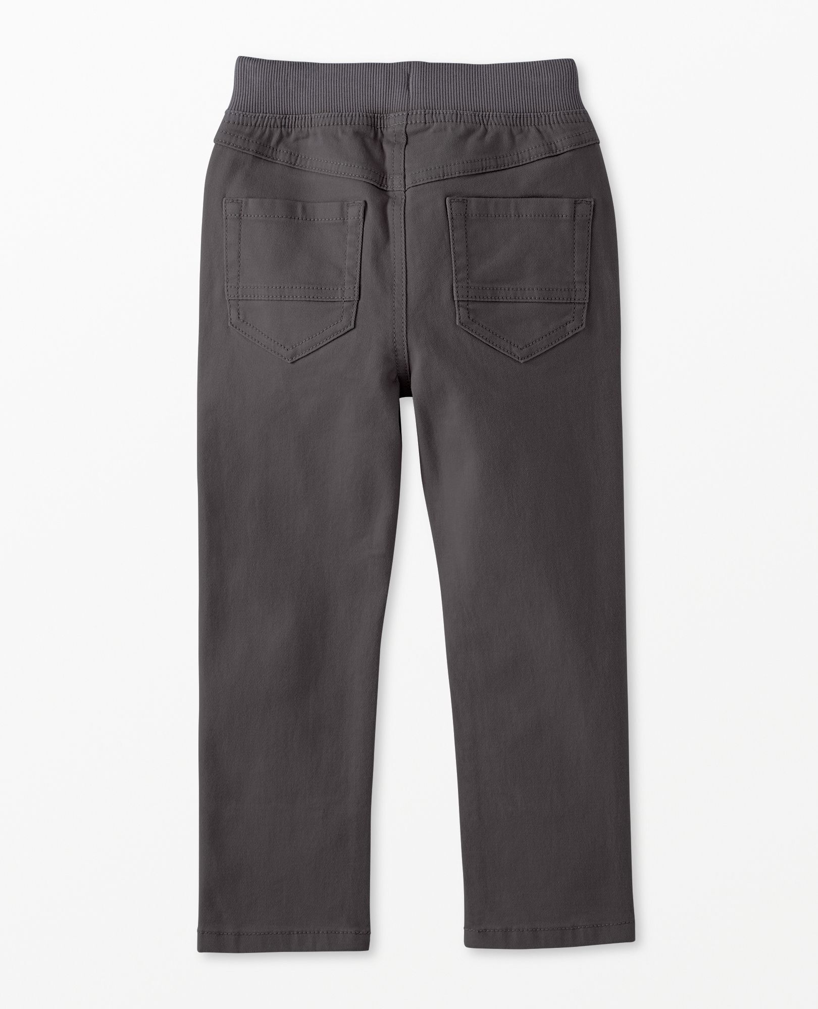 Slim Fit Twill Pull-On Pants in Soft Black - main