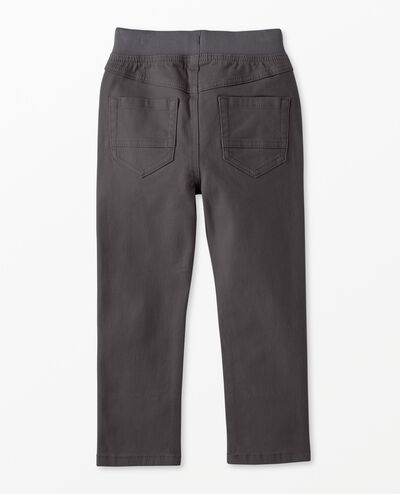 Slim Fit Twill Pull-On Pants in Soft Black - main