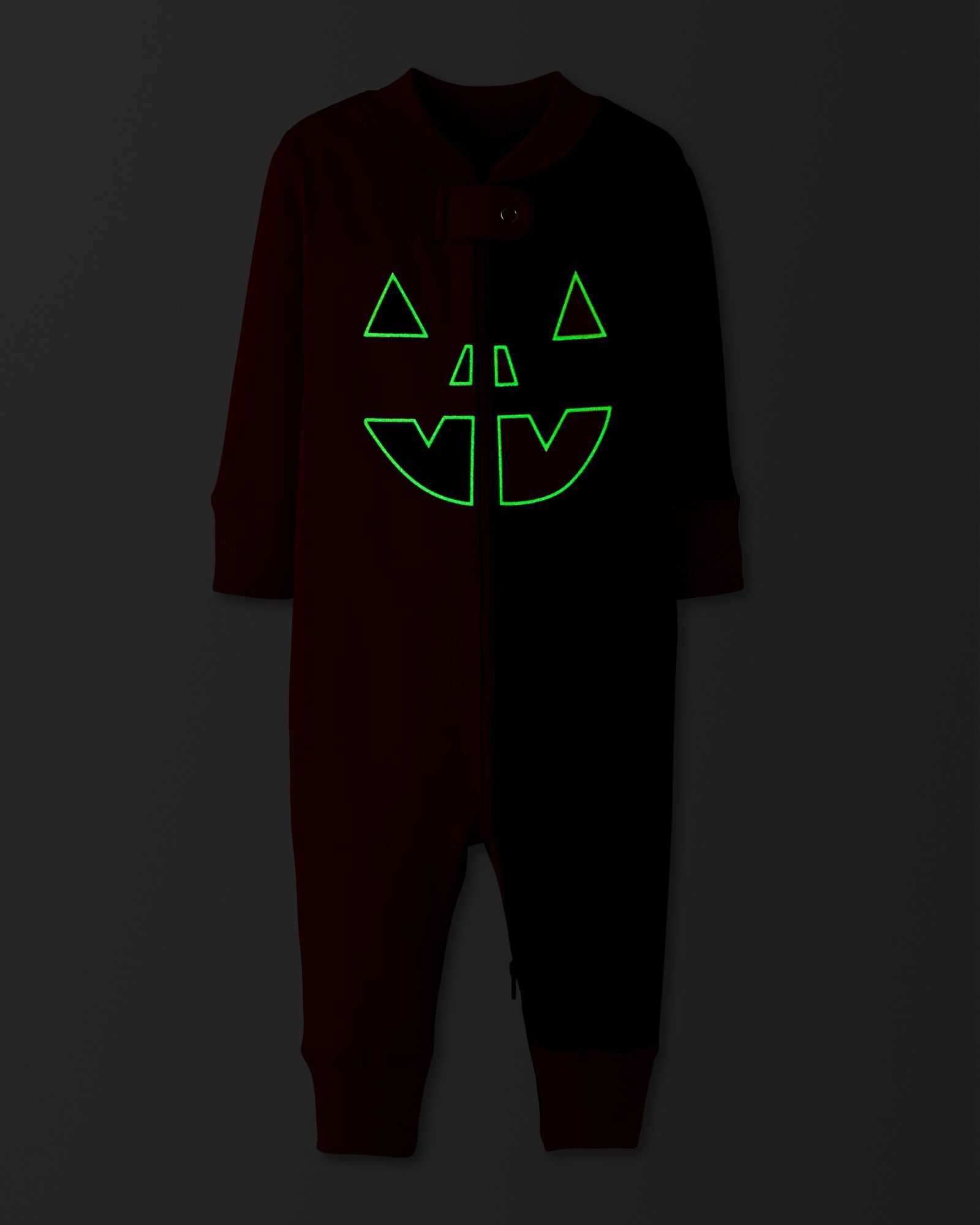 Baby Halloween Glow-in-the-Dark 2-Way Zip Sleeper in Happy Baby Jack-O-Lantern - main