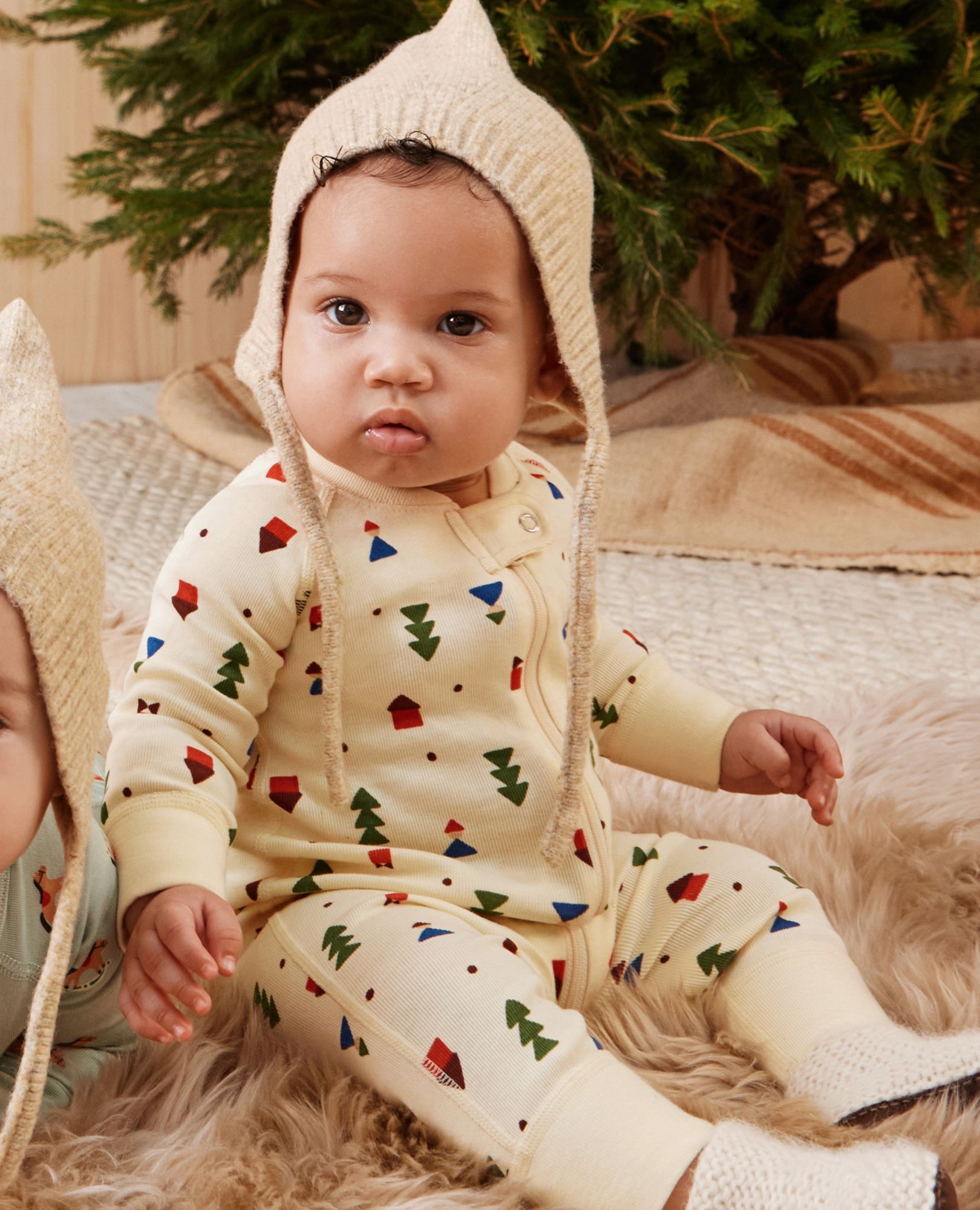 Holiday HannaJams™ Sleeper in Forest Gnomes on Almond Oil - main