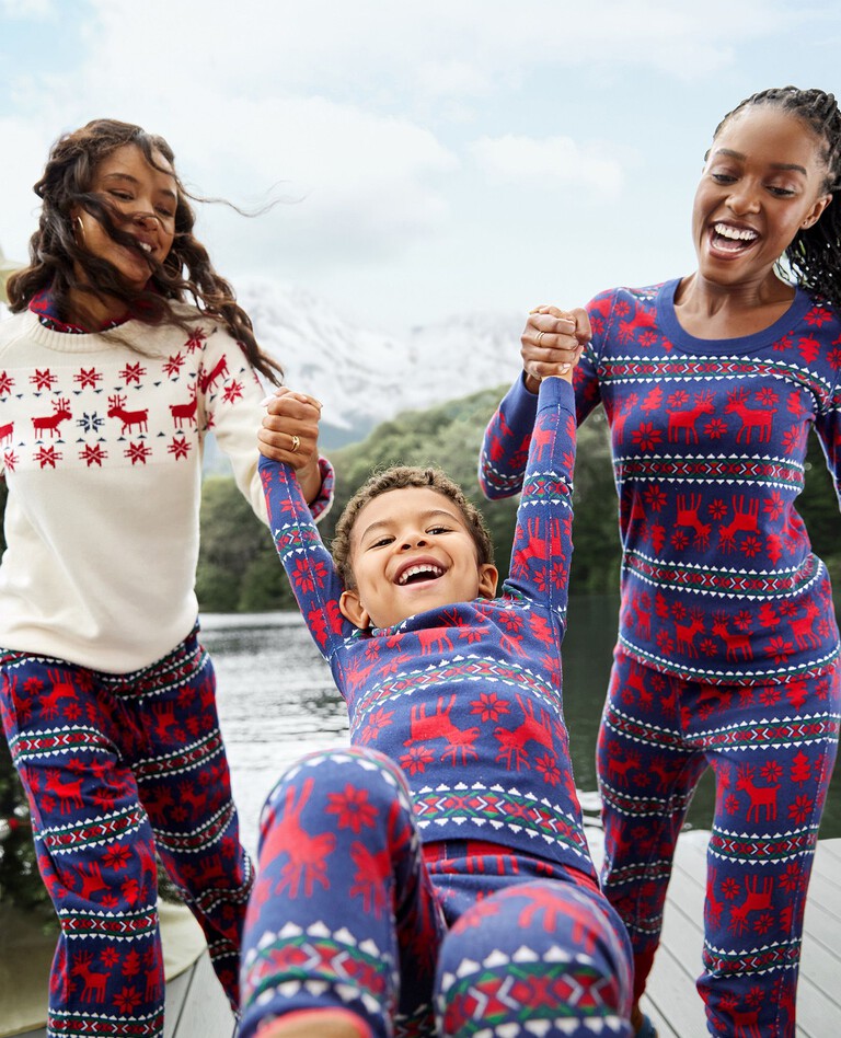 Holiday Print Long John Pajama Set, Long Johns For Children