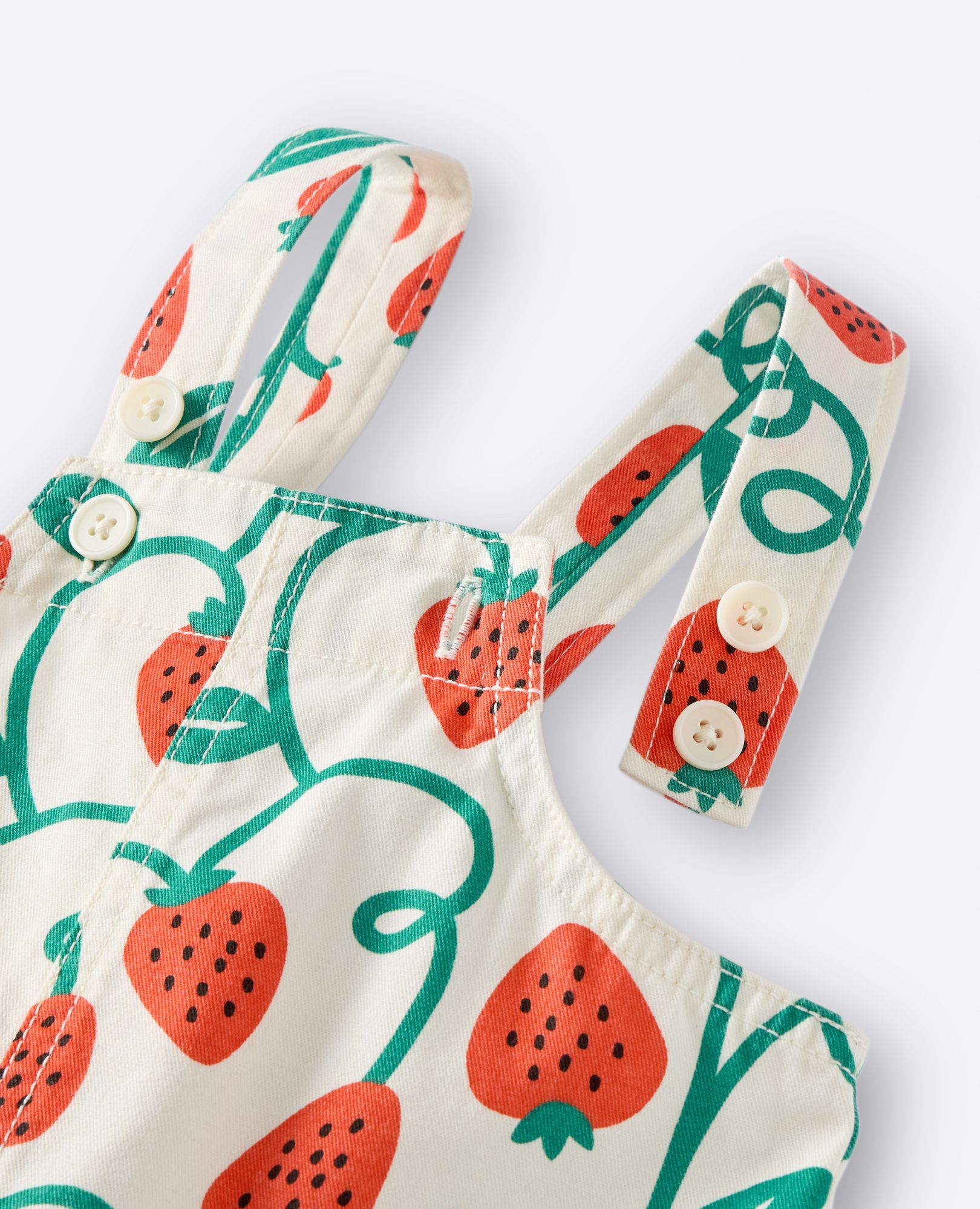 Baby Twill Overalls in Strawberry Season - main