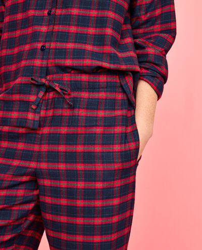 Women's HannaSoft™ Flannel Pajama Set in Navy Holiday Plaid - main
